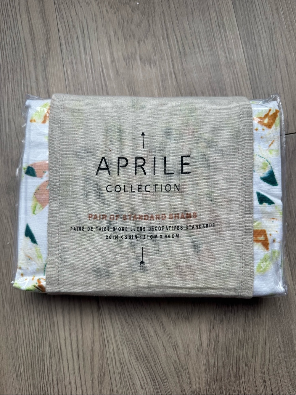 Anthropologie Aprile Collection Floral Cotton Sham in Green and Cream - Picture 6 of 6